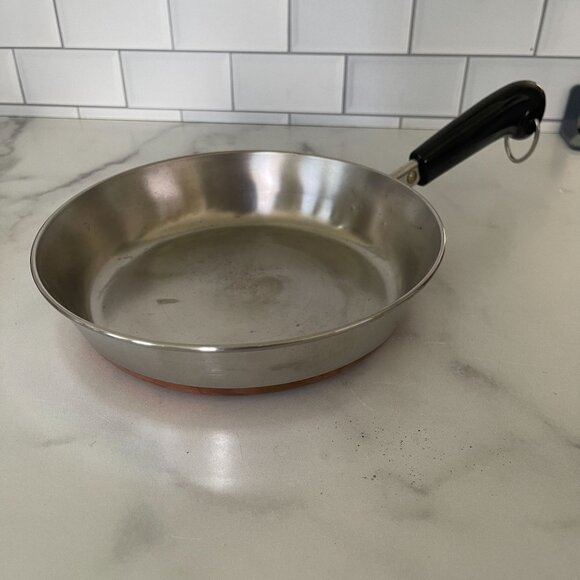 Vintage Revere Ware Copper Clad Stainless Steel Fry Pan 8" Made In USA - Picture 4 of 5